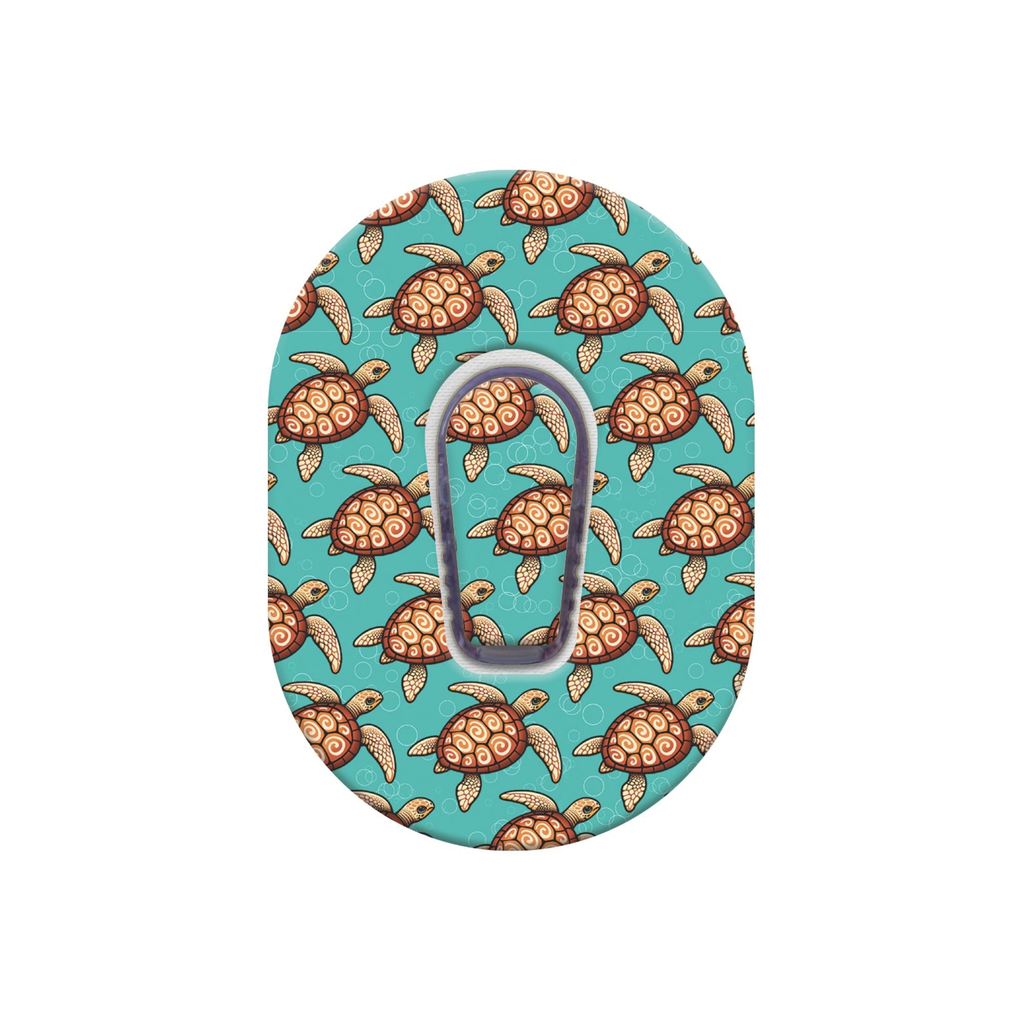 Letter 'U' with a turtle pattern on a turquoise background