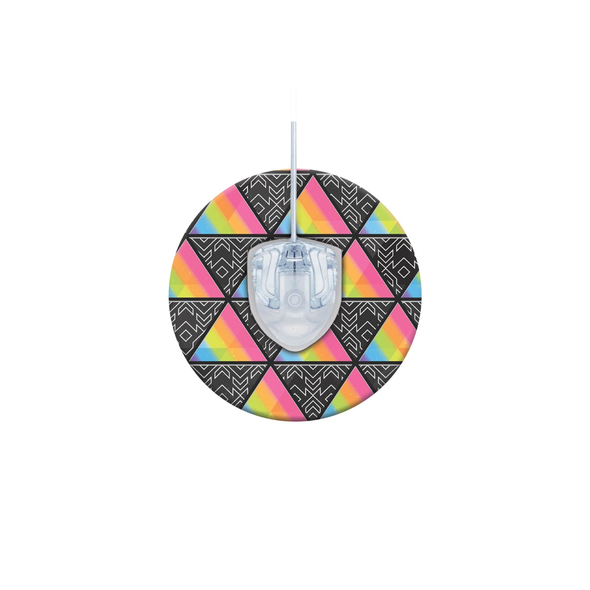 Round mouse pad with geometric pattern on a white background