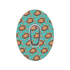 Letter 'N' with a turtle pattern on a turquoise background
