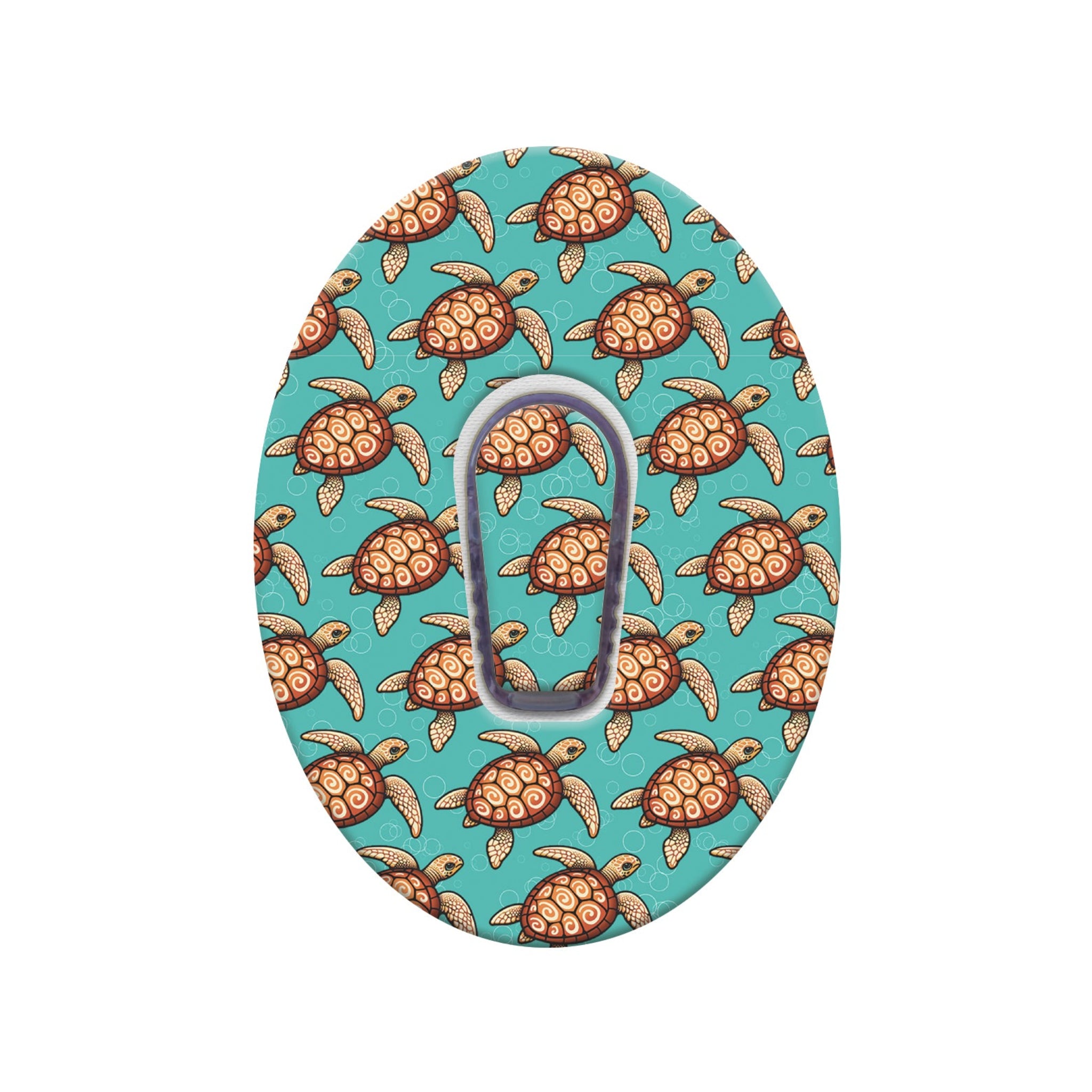 Letter 'N' with a turtle pattern on a turquoise background