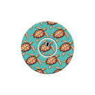 Phone case with turtle pattern on a turquoise background
