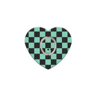 041_teal_and_black_checkers_Heart_Dexcom_G7