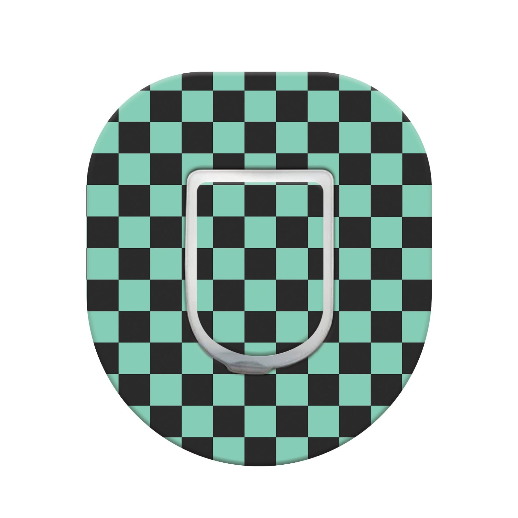 041_teal_and_black_checkers_Omnipod