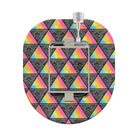 Colorful geometric patterned product on a white background