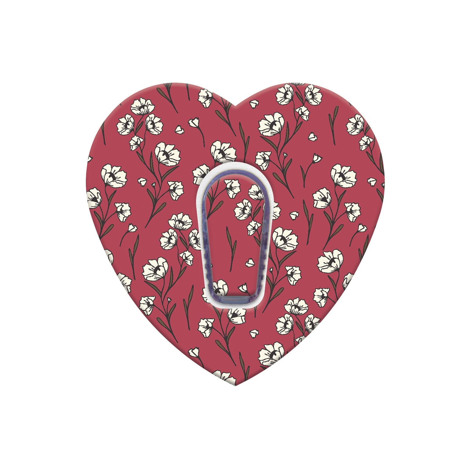 125_maroon_flowers_Heart_Dexcom_G6
